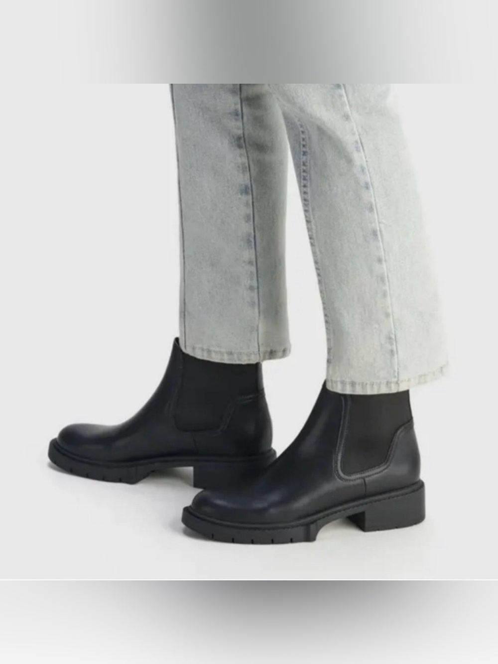 COACH SZ 9 Black Leather Lenora Chunky Chelsea Boots Orig $300 Exc Cond